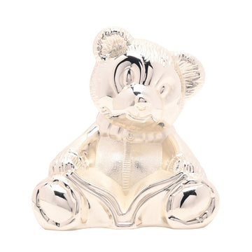 Bambino Silver Plated Teddy Bear W Book Money Box - RUTHERFORD & Co