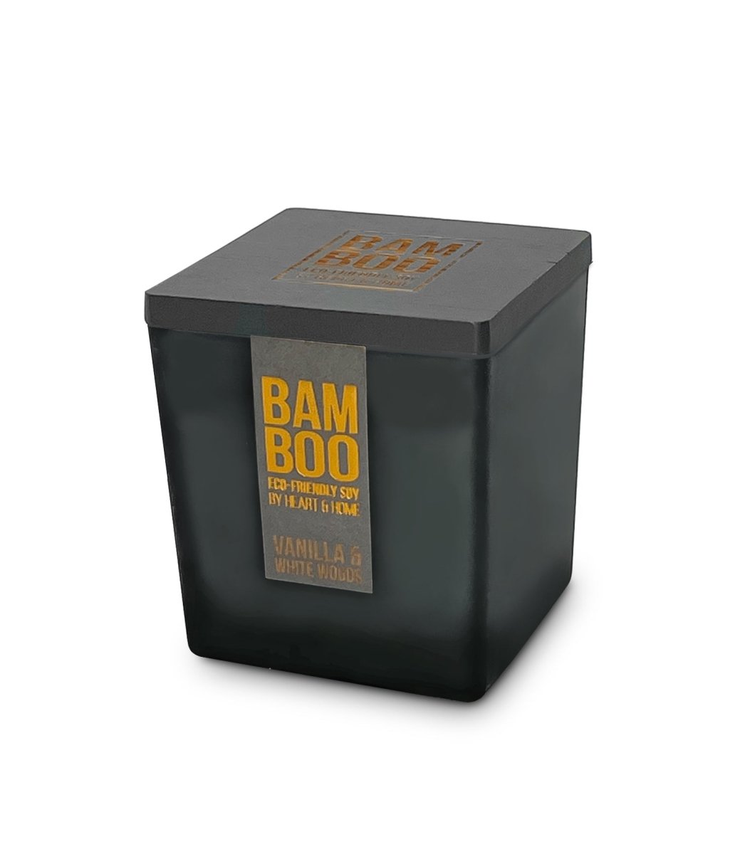 Bamboo Large Jar Candle - Vanilla & White Woods - RUTHERFORD & Co
