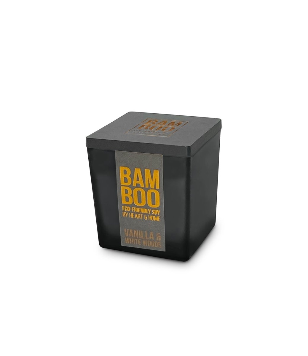 Bamboo Small Jar Candle - Vanilla & White Woods - RUTHERFORD & Co