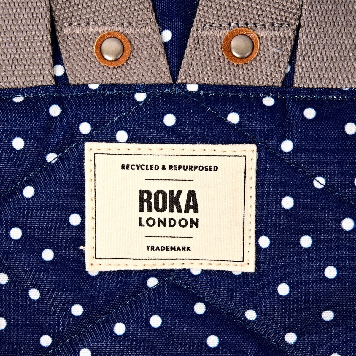 Bantry Backpack in Navy Polka Dot - RUTHERFORD & Co