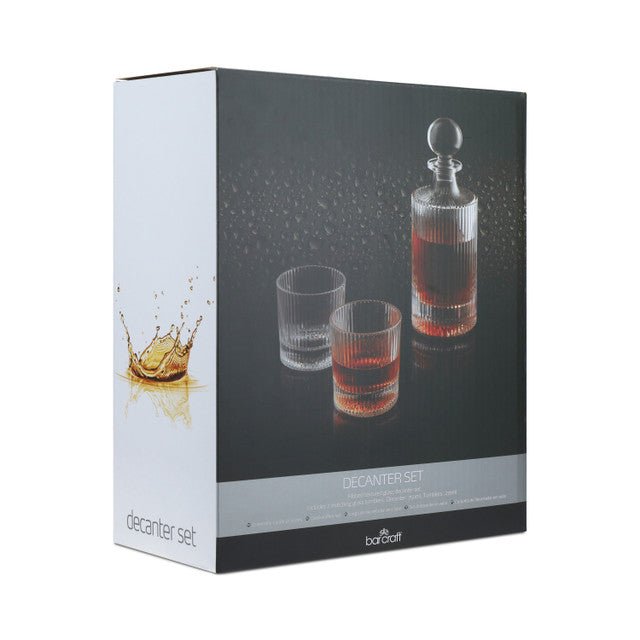 BarCraft Glass Decanter 750ml with Set of 2 Tumblers 270ml - RUTHERFORD & Co