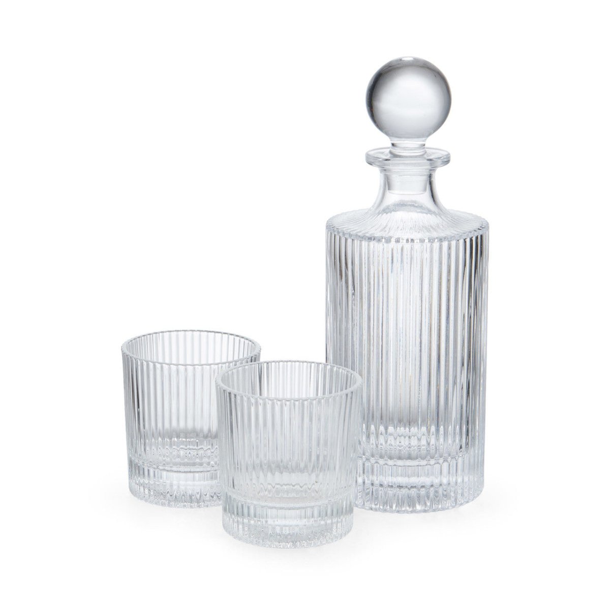 BarCraft Glass Decanter 750ml with Set of 2 Tumblers 270ml - RUTHERFORD & Co