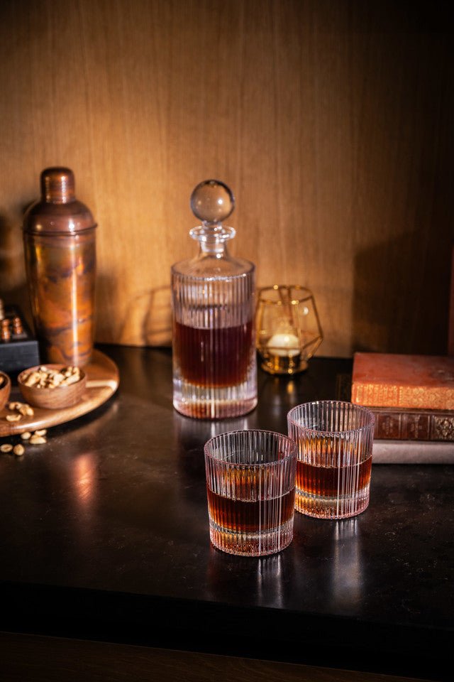 BarCraft Glass Decanter 750ml with Set of 2 Tumblers 270ml - RUTHERFORD & Co