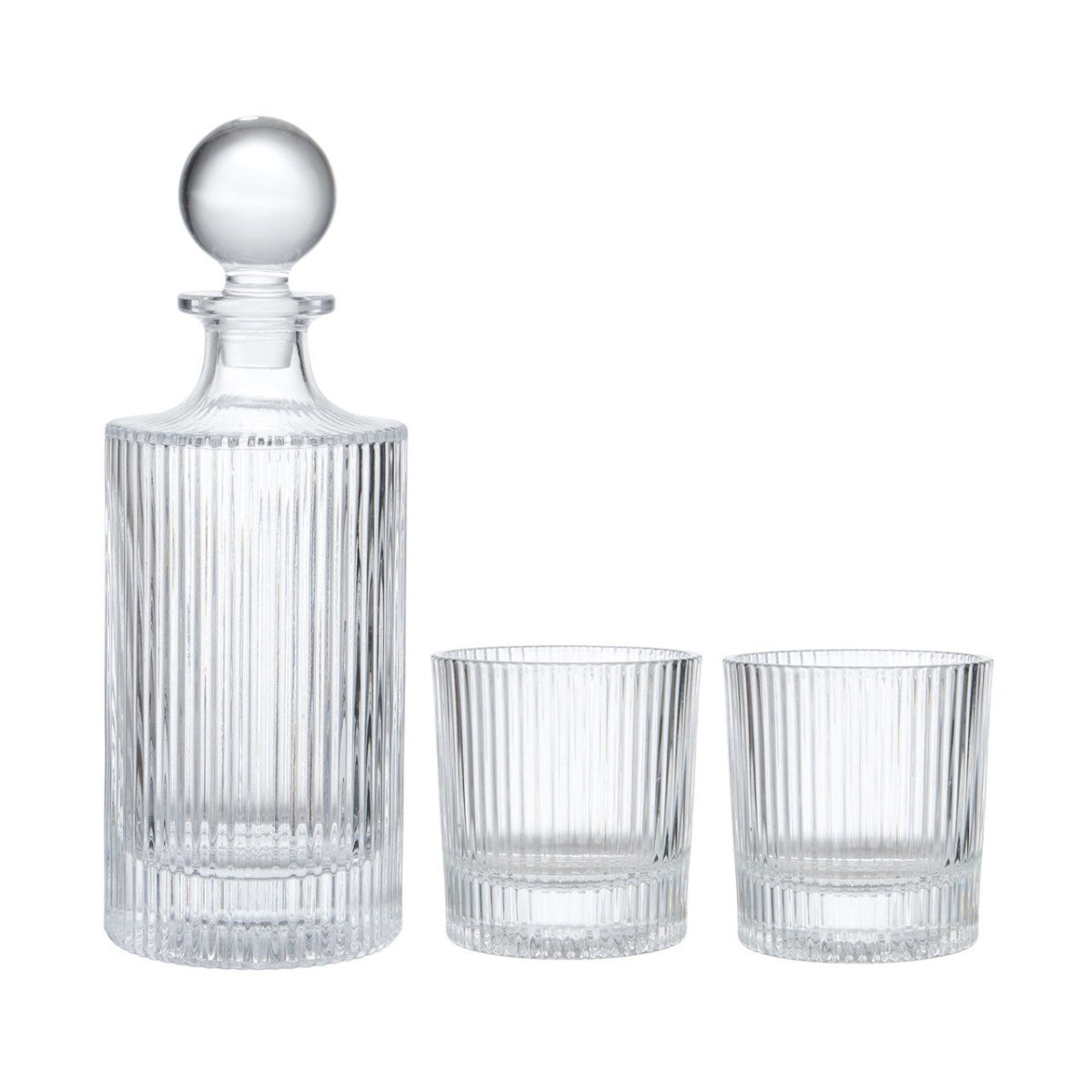 BarCraft Glass Decanter 750ml with Set of 2 Tumblers 270ml - RUTHERFORD & Co