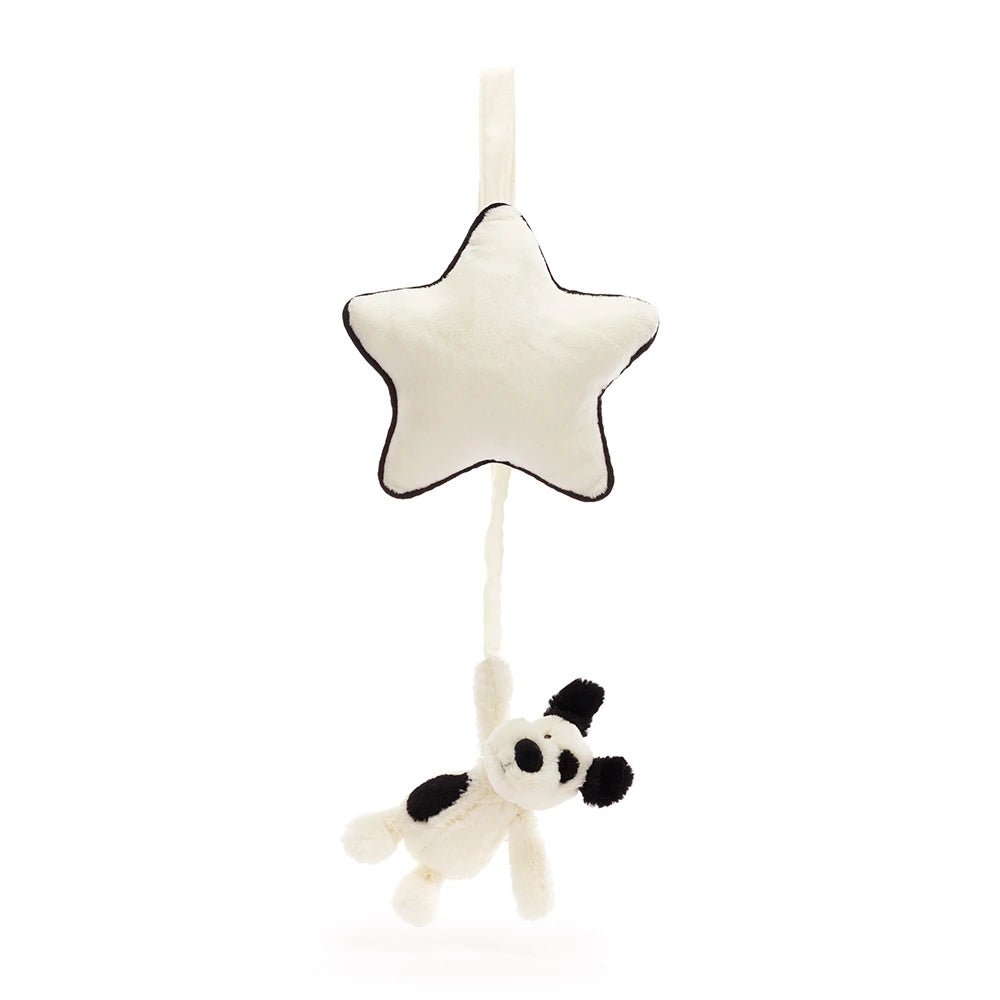 Bashful Rufferty Black & Cream Puppy Musical Pull - RUTHERFORD & Co