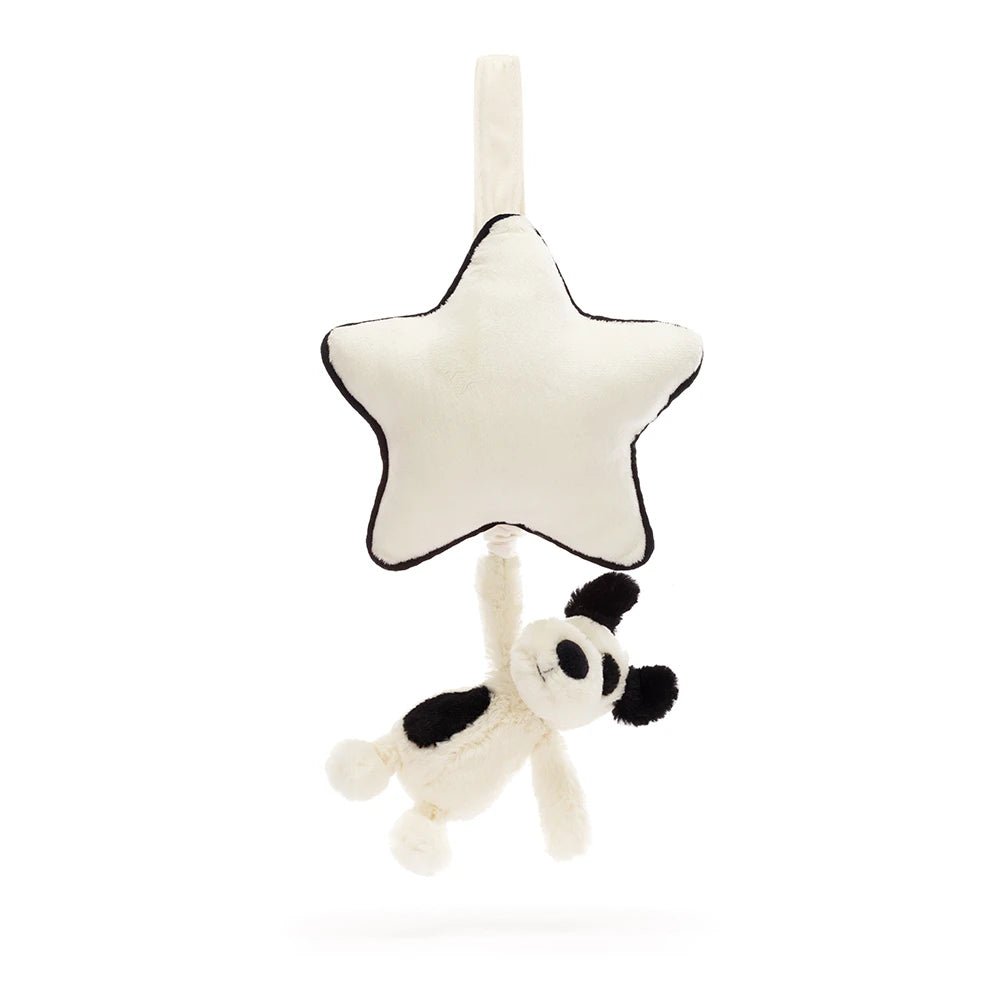 Bashful Rufferty Black & Cream Puppy Musical Pull - RUTHERFORD & Co