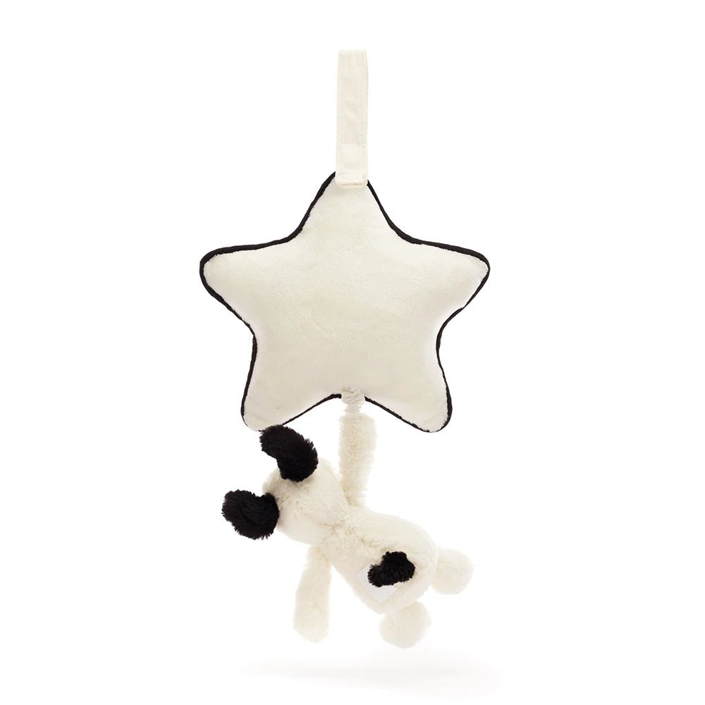 Bashful Rufferty Black & Cream Puppy Musical Pull - RUTHERFORD & Co