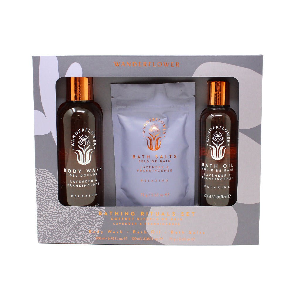 Bath Body Gift Set Wash Salts & Oil Lavender & Frankincense Fragranced Beauty Gift - RUTHERFORD & Co