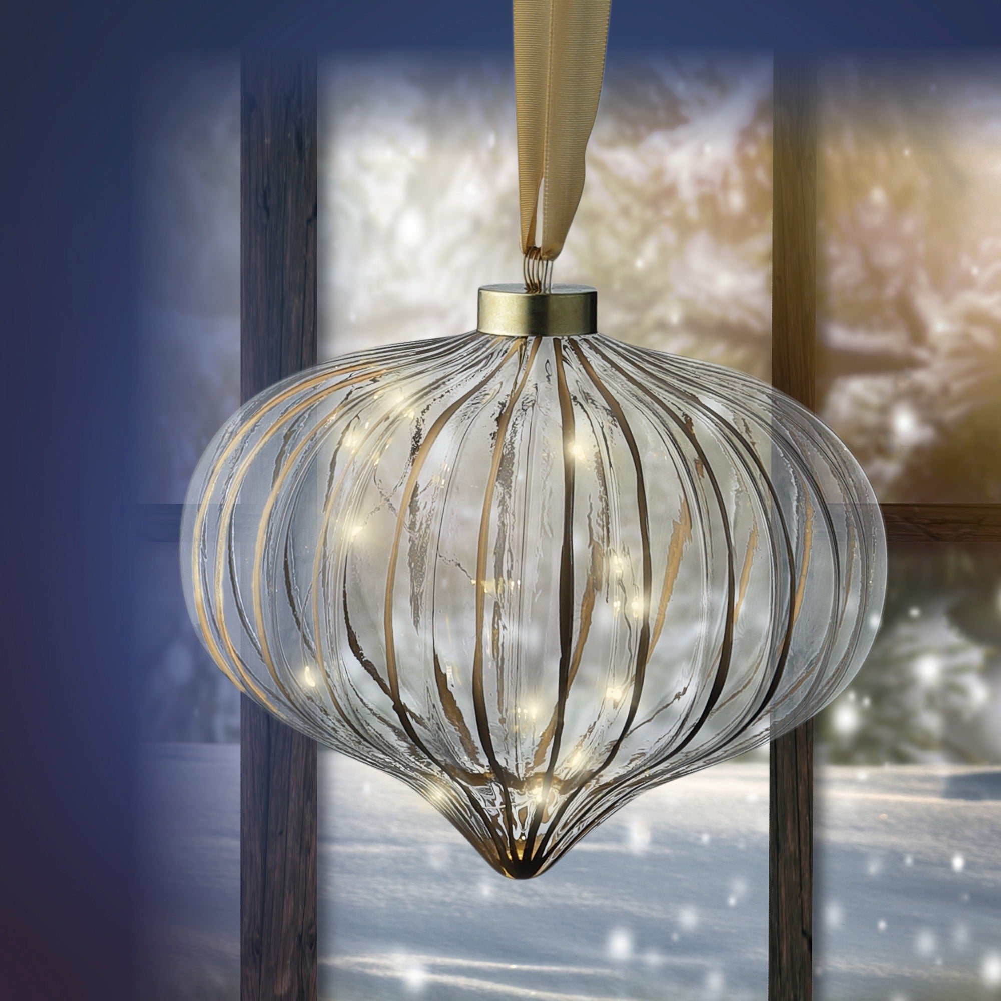 Lumineo LED Glass Ornaments Warm White Onion