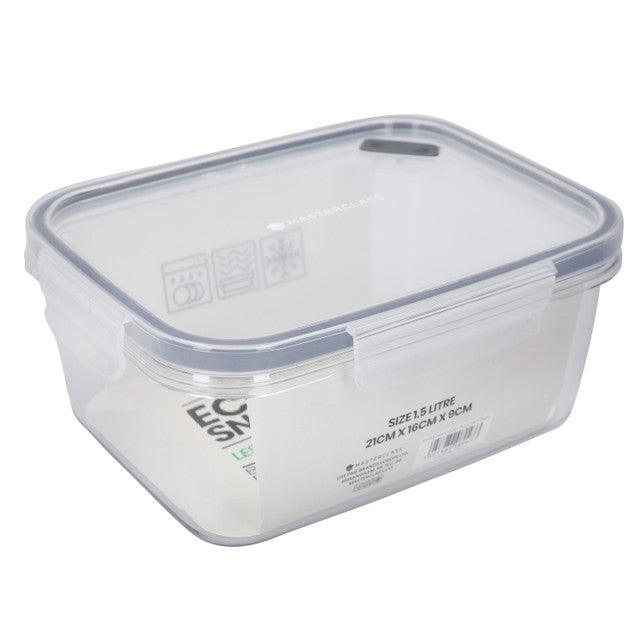 MasterClass Eco Snap Food Storage Container, 1.5L, Rectangular - RUTHERFORD & Co