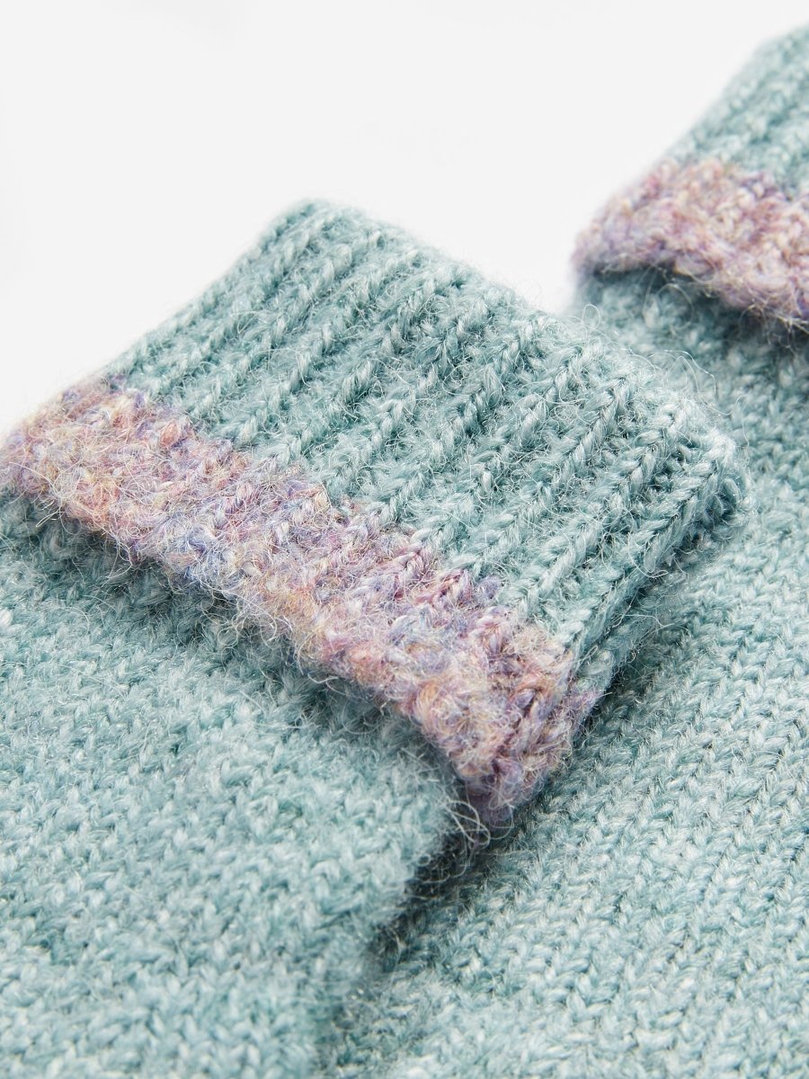 Beatrice Blue Knitted Gloves - RUTHERFORD & Co