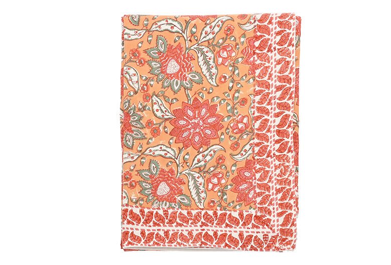 Beatrice handblock print tablecloth (180x270cm) - RUTHERFORD & Co