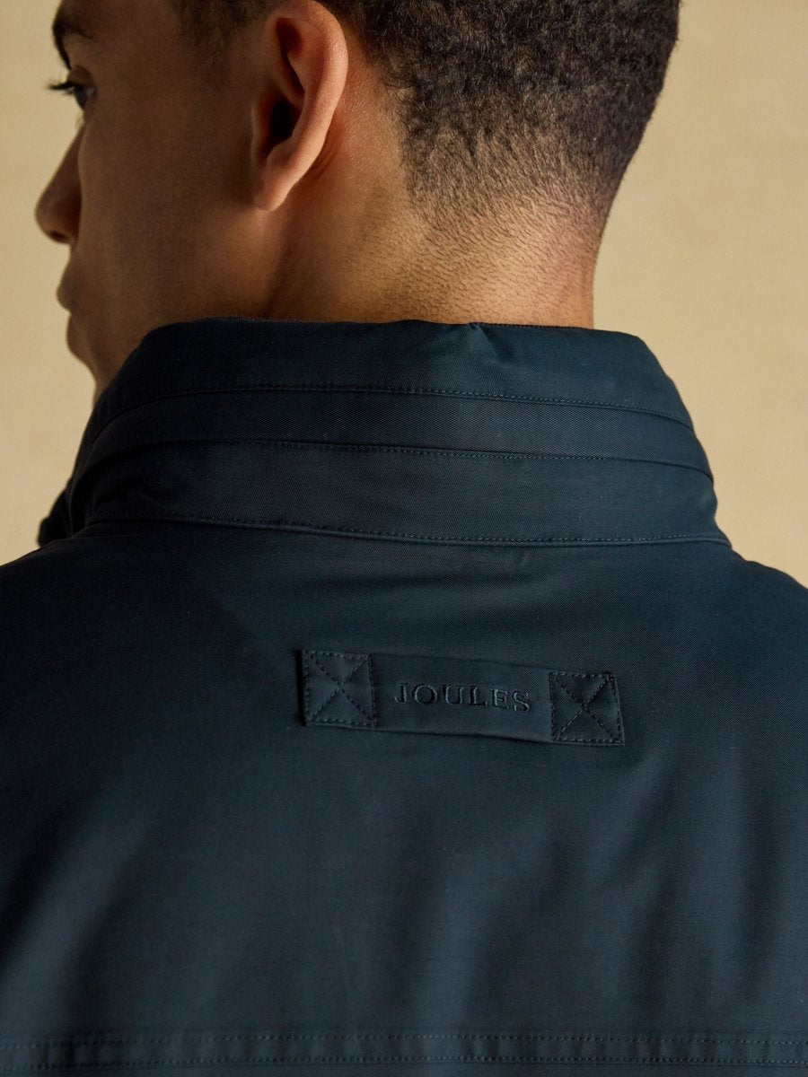 Beckett Navy Waterproof Field Coat With Packable Hood - RUTHERFORD & Co