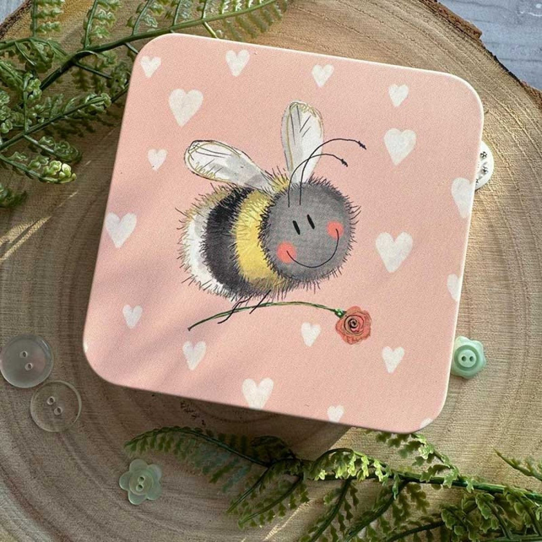 Bee and Flower Square Tin - RUTHERFORD & Co