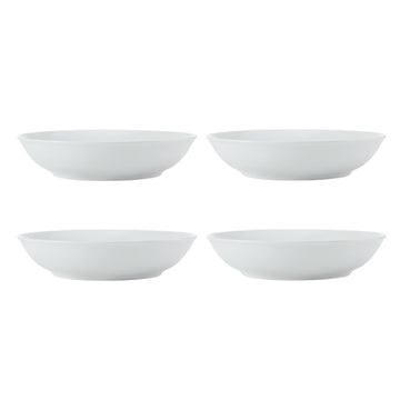 Mikasa Chalk 4-Piece Porcelain Pasta Bowl Set, 23cm, White