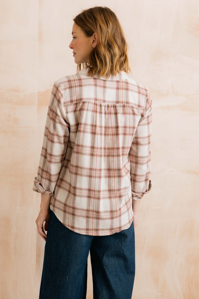Beech Organic Brushed Cotton Checked Shirt Multi - RUTHERFORD & Co