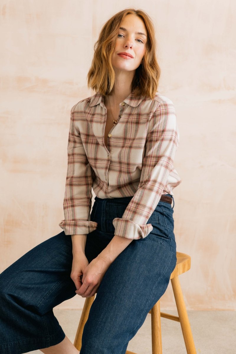Beech Organic Brushed Cotton Checked Shirt Multi - RUTHERFORD & Co