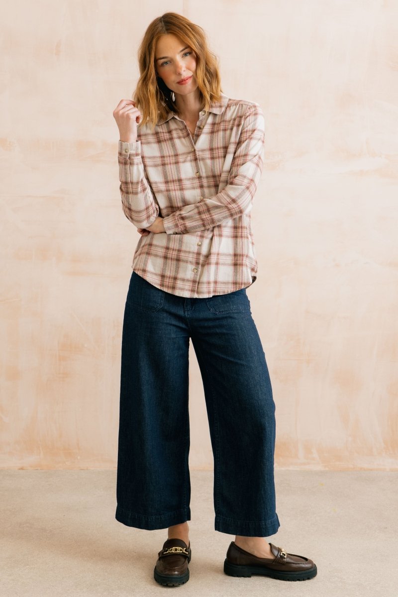 Beech Organic Brushed Cotton Checked Shirt Multi - RUTHERFORD & Co