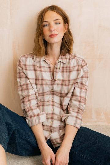 Beech Organic Brushed Cotton Checked Shirt Multi - RUTHERFORD & Co