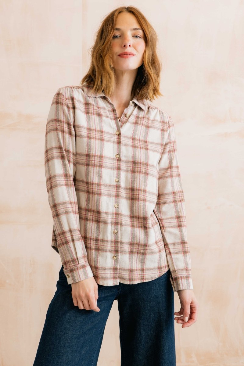Beech Organic Brushed Cotton Checked Shirt Multi - RUTHERFORD & Co