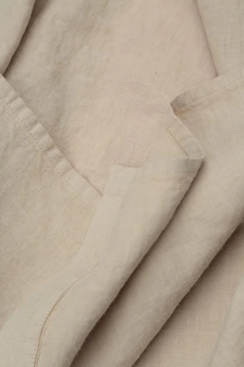 Beige Centre Placket Linen Jacket - RUTHERFORD & Co