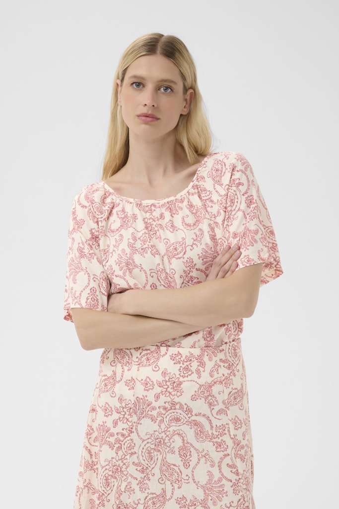 BenthaPW Blouse - Peach Blossom Dot Paisley - RUTHERFORD & Co
