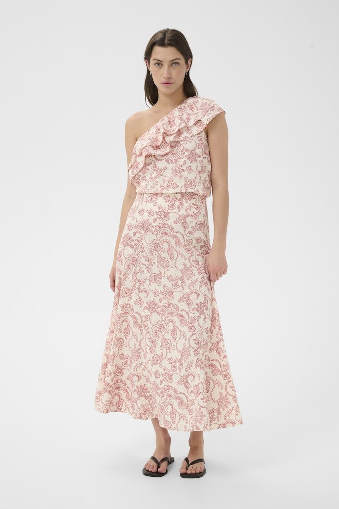 BerilPW Skirt - Peach Blossom Dot Paisley - RUTHERFORD & Co