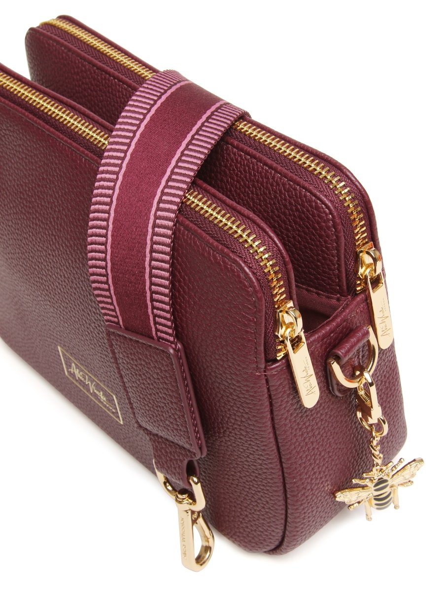 Berry - Dual Double Zip Crossbody Bag - RUTHERFORD & Co
