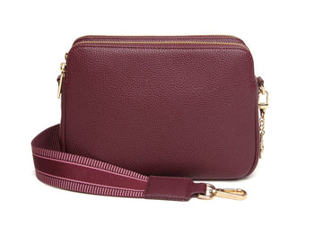 Berry - Dual Double Zip Crossbody Bag - RUTHERFORD & Co