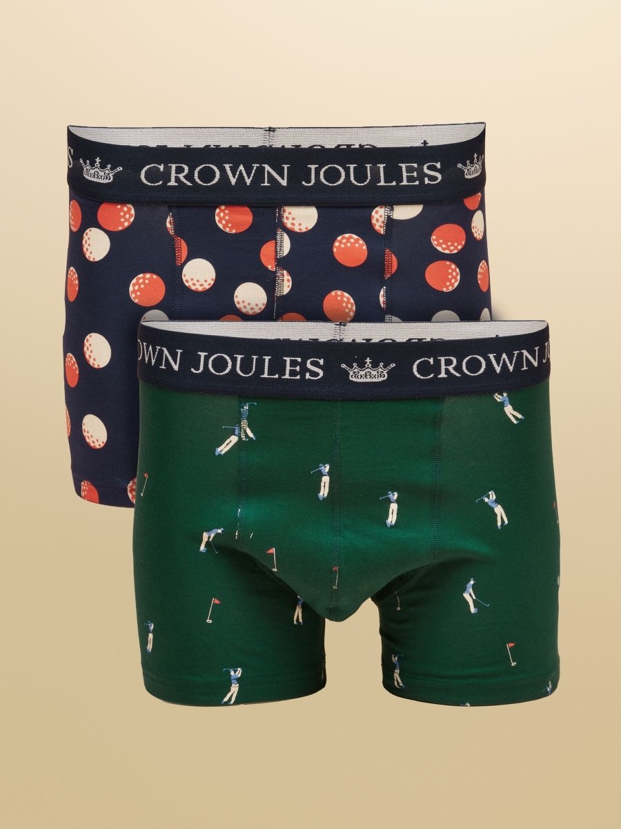 Best By Par Green/Navy Cotton Jersey Boxer Shorts 2 pack - RUTHERFORD & Co