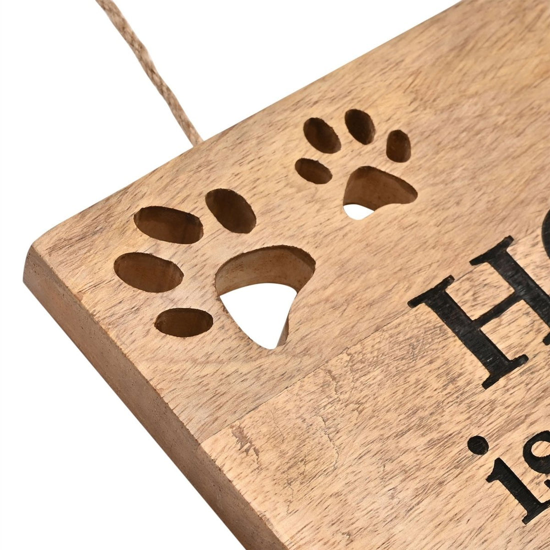 Best of Breed Paw Prints Mango Wood Plaque - "Home Is Where The Paws - RUTHERFORD & Co