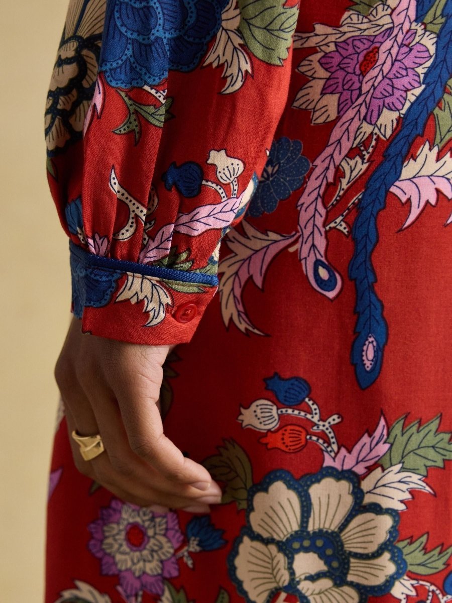 Bethany Red Midi Dress - RUTHERFORD & Co