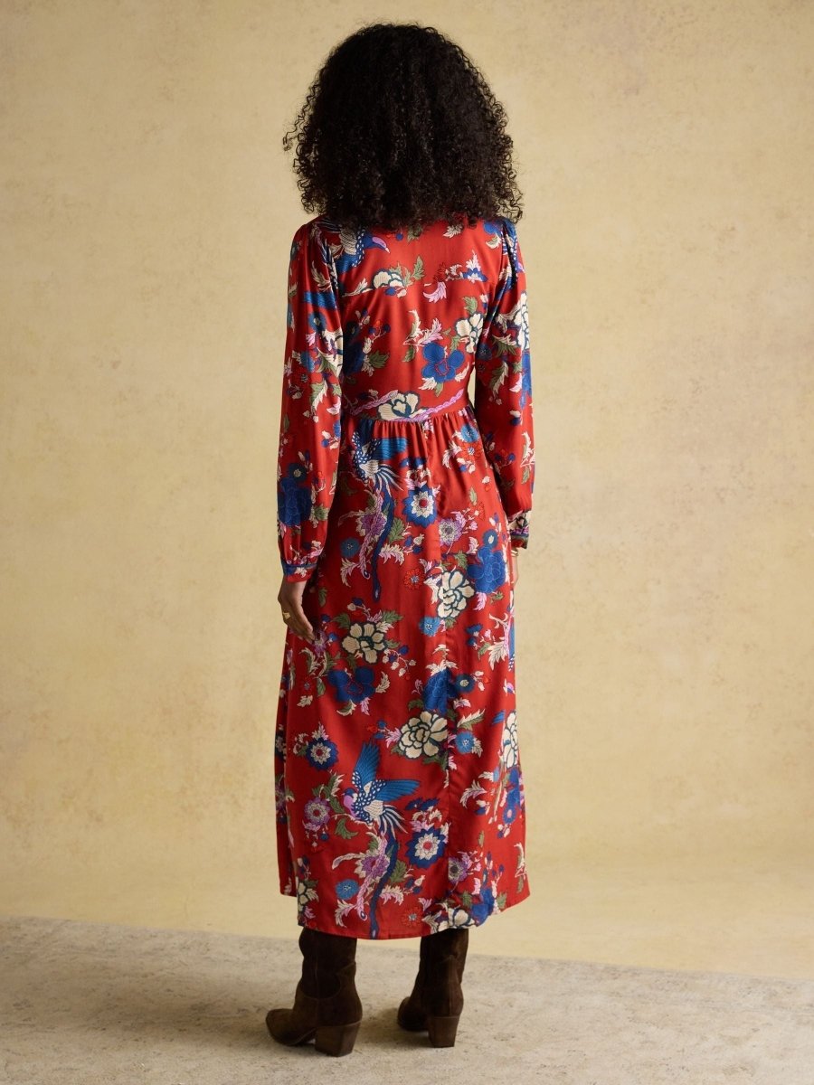 Bethany Red Midi Dress - RUTHERFORD & Co