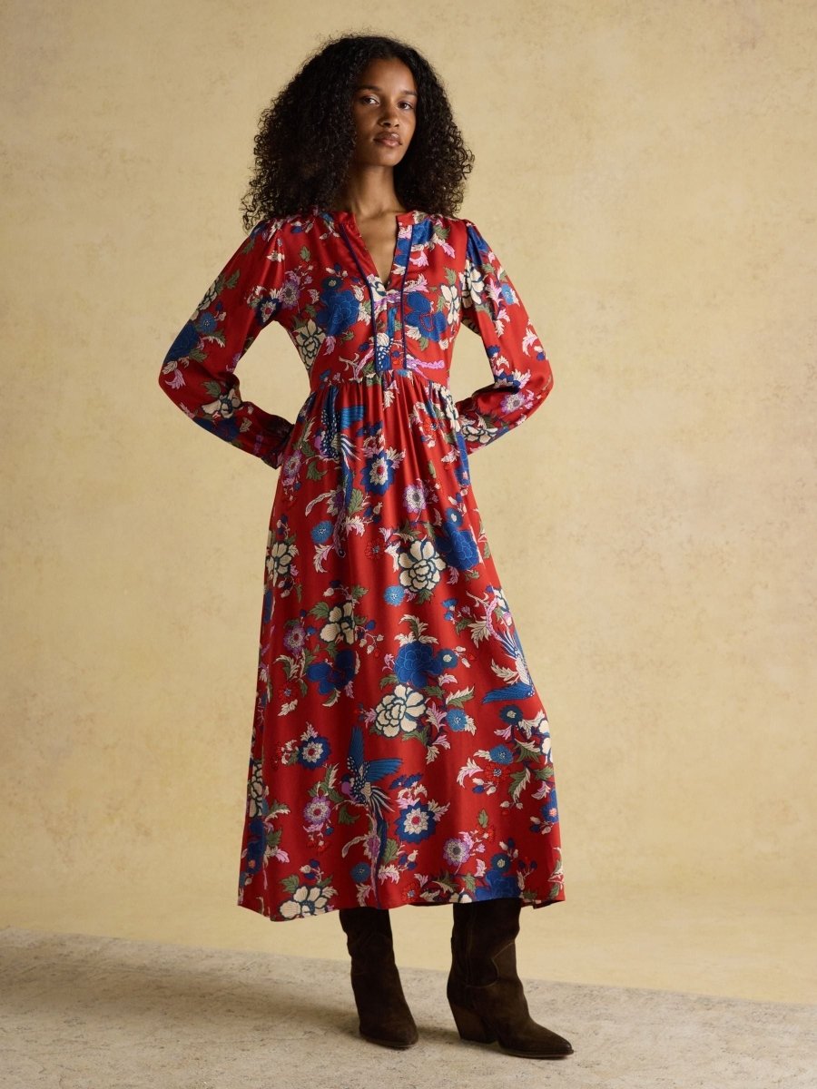 Bethany Red Midi Dress - RUTHERFORD & Co