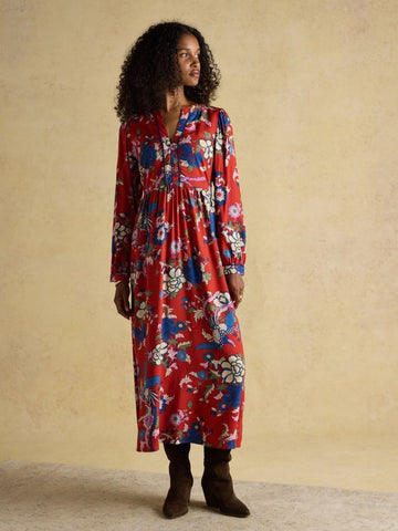 Bethany Red Midi Dress - RUTHERFORD & Co