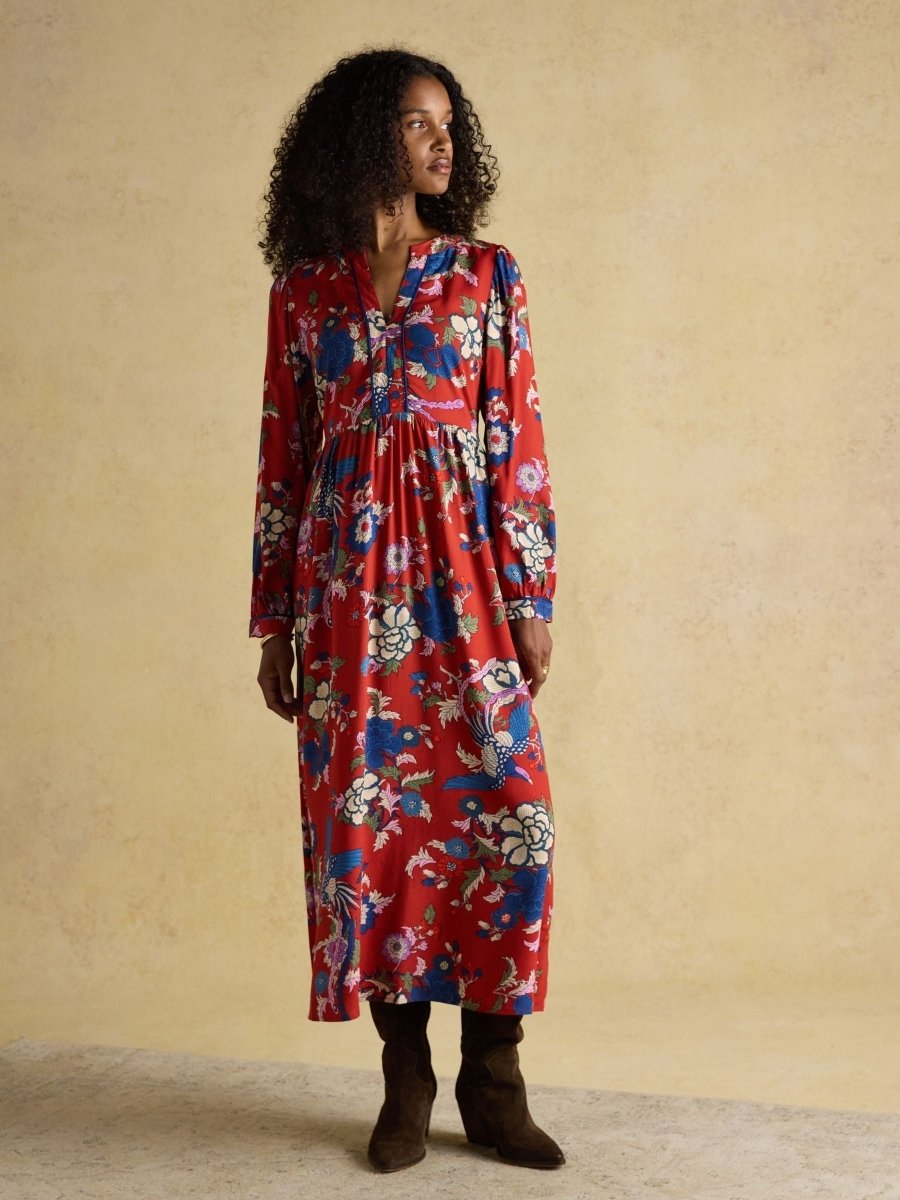 Bethany Red Midi Dress - RUTHERFORD & Co