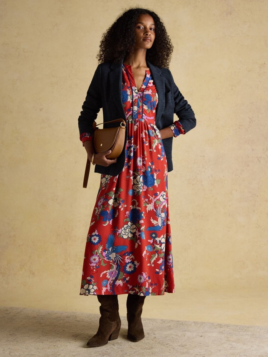 Bethany Red Midi Dress - RUTHERFORD & Co