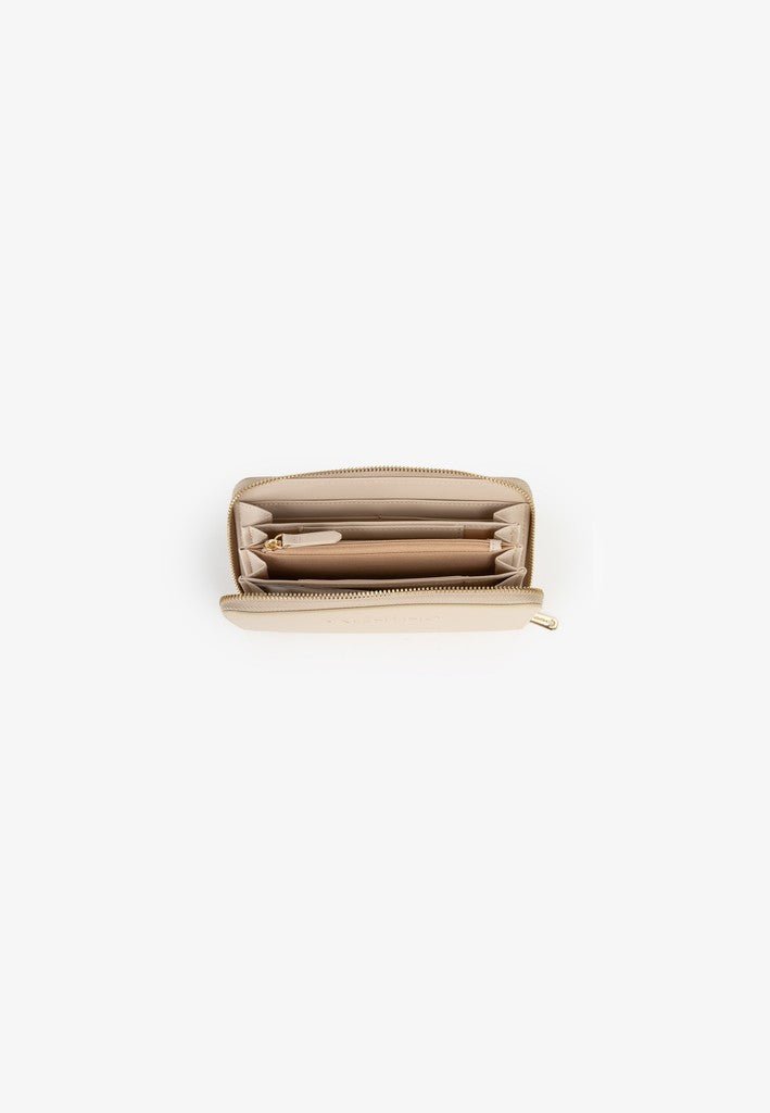 Bianka RE Large Zip Around Purse - Beige - RUTHERFORD & Co