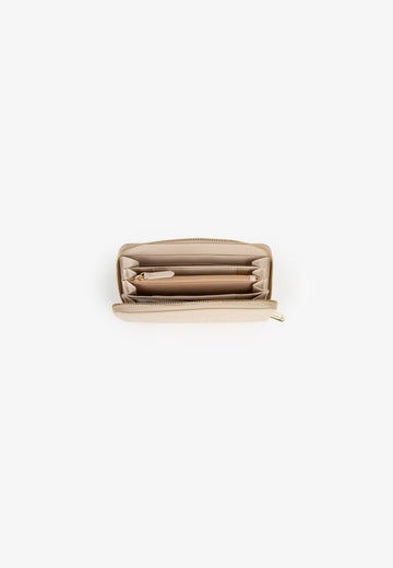 Bianka RE Large Zip Around Purse - Beige - RUTHERFORD & Co