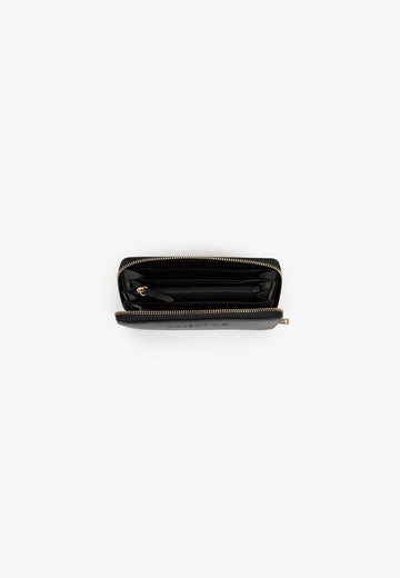 Bianka RE Large Zip Around Purse - Nero - RUTHERFORD & Co