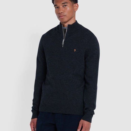 Birchall Quarter Zip Lambswool Jumper - RUTHERFORD & Co