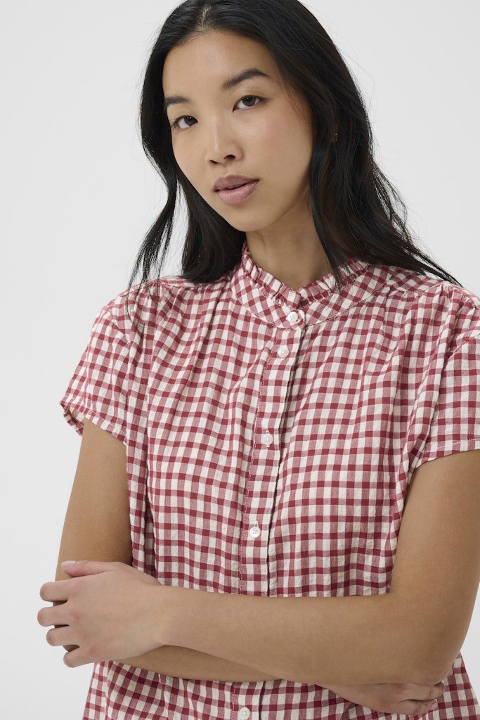 BjankaPW Blouse - Burnt Russet Check - RUTHERFORD & Co