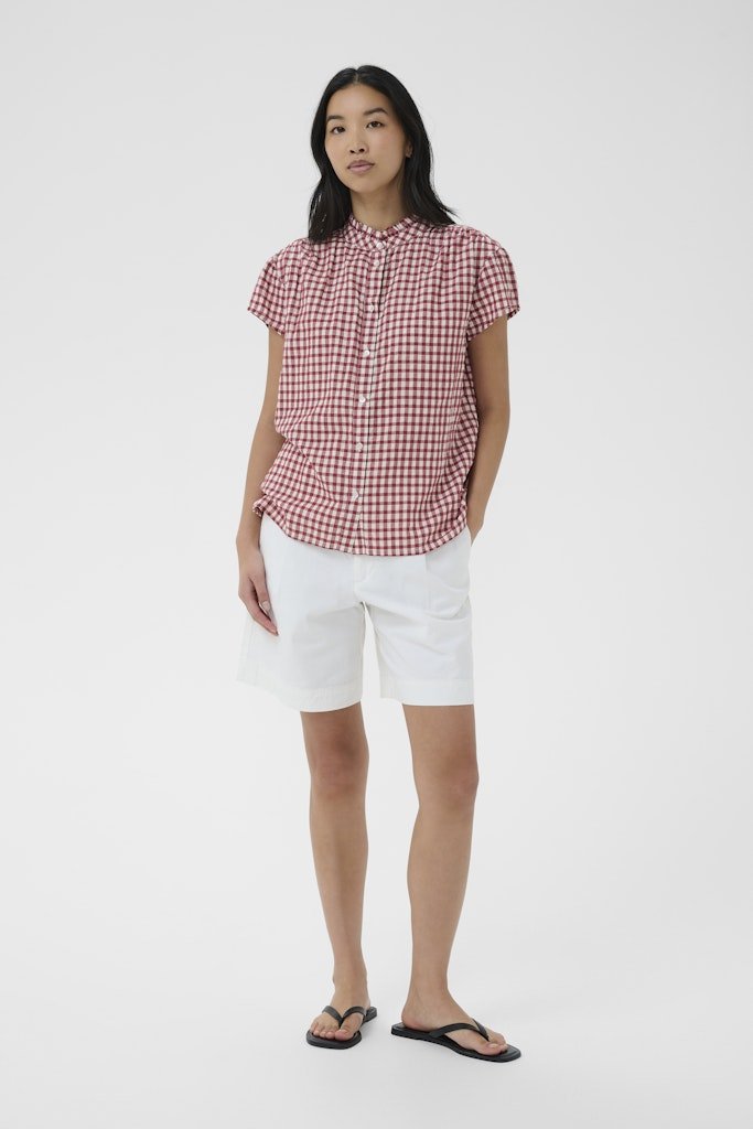 BjankaPW Blouse - Burnt Russet Check - RUTHERFORD & Co
