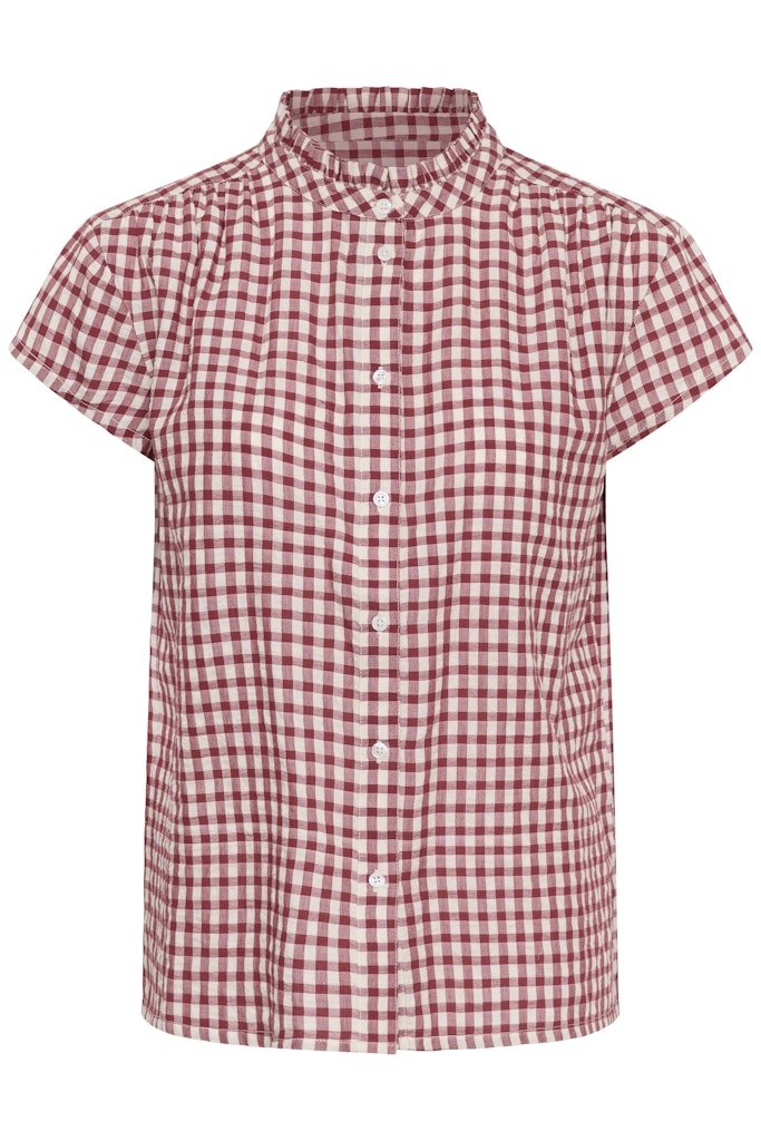 BjankaPW Blouse - Burnt Russet Check - RUTHERFORD & Co