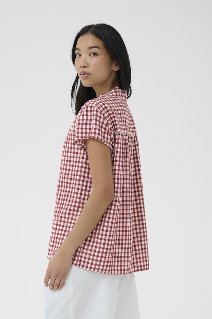 BjankaPW Blouse - Burnt Russet Check - RUTHERFORD & Co