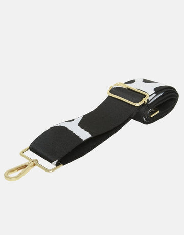Black and white giraffe woven shoulder strap - RUTHERFORD & Co