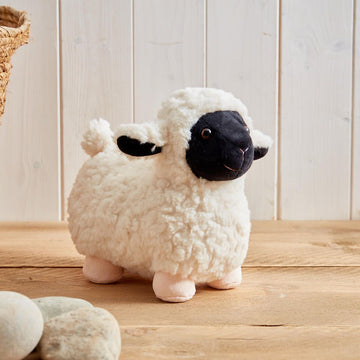Black Face Sheep Toy Small Cream Plush Fabric - RUTHERFORD & Co