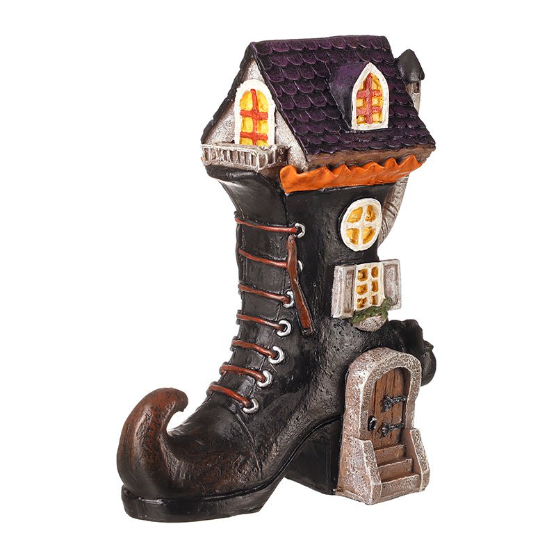 Black Resin Witches Boot House - RUTHERFORD & Co