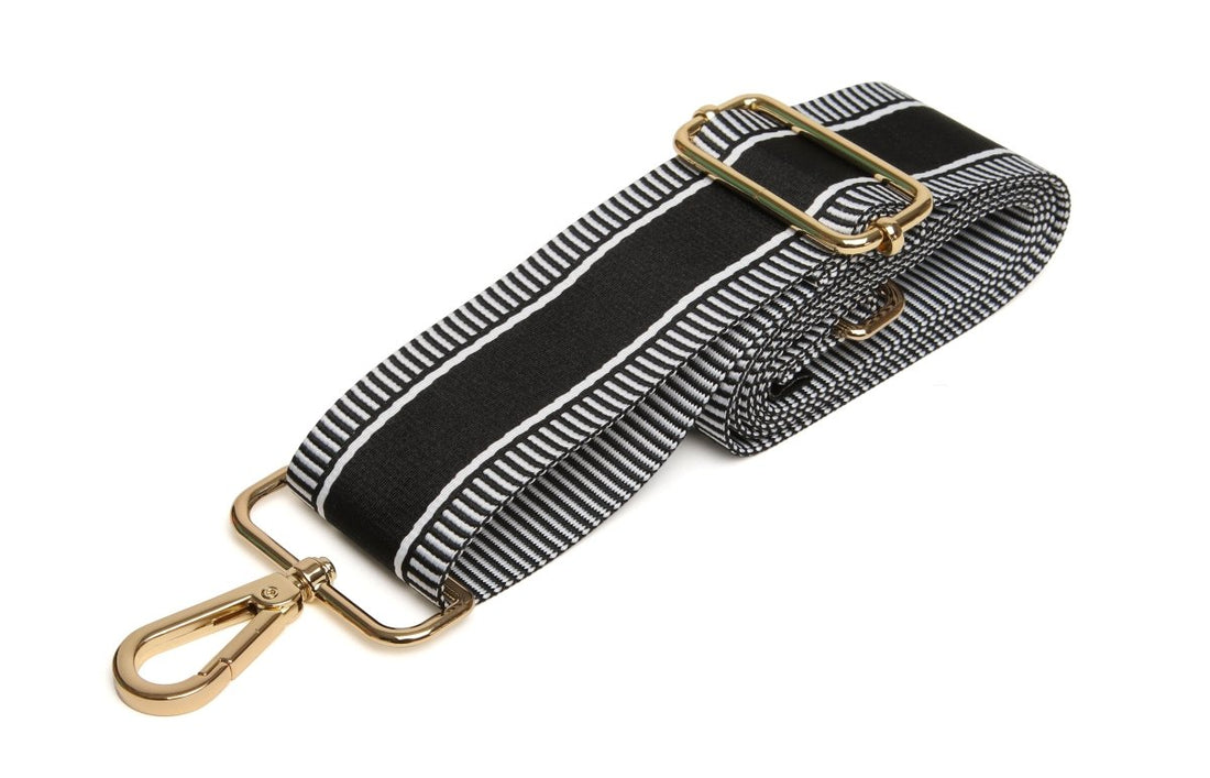 Black stripe Cross Body Strap - RUTHERFORD & Co