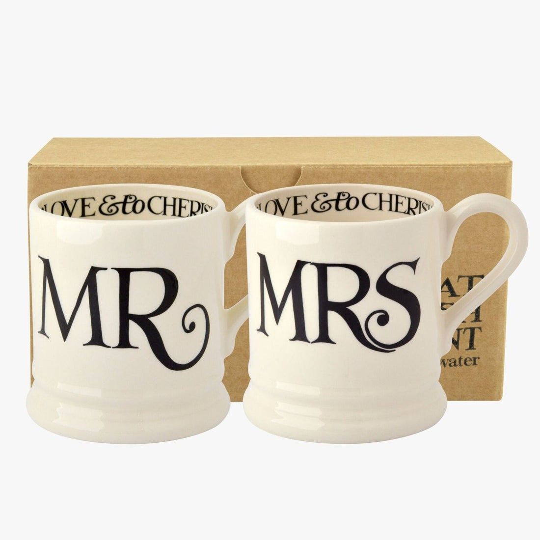 Black Toast 'Mr & Mrs' Set of 2 1/2 Pint Mugs Boxed - RUTHERFORD & Co